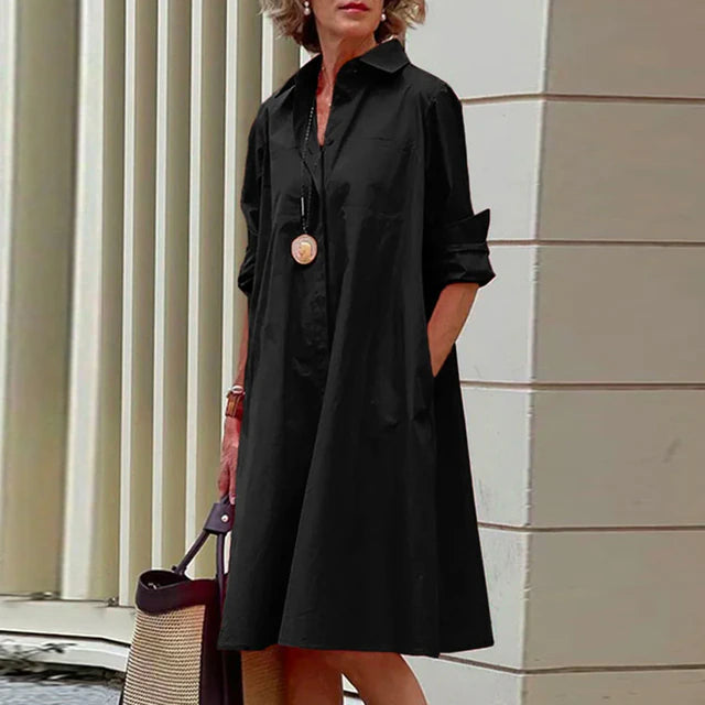 Silvia zomerjurk | knielange elegante blousejurk voor dames polka-dot design
