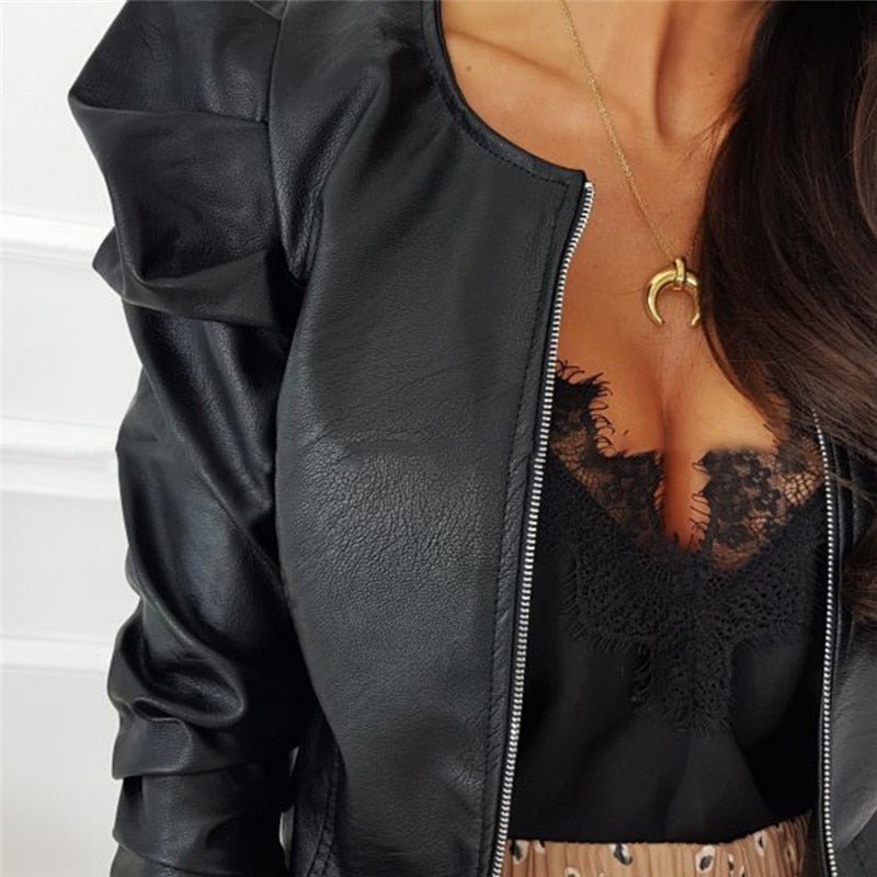 Zahra Jacket | Elegant kort leren-look jas voor vrouwen