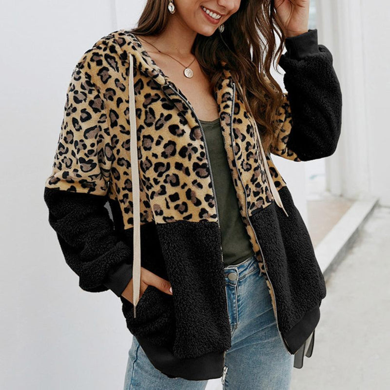 Vera Luipaard jas | Trendy zachte fleece jas met luipaard print
