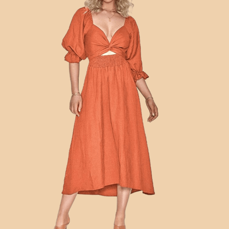 Claudia Dress | Elegante off-shoulder jurk met plofmouwen