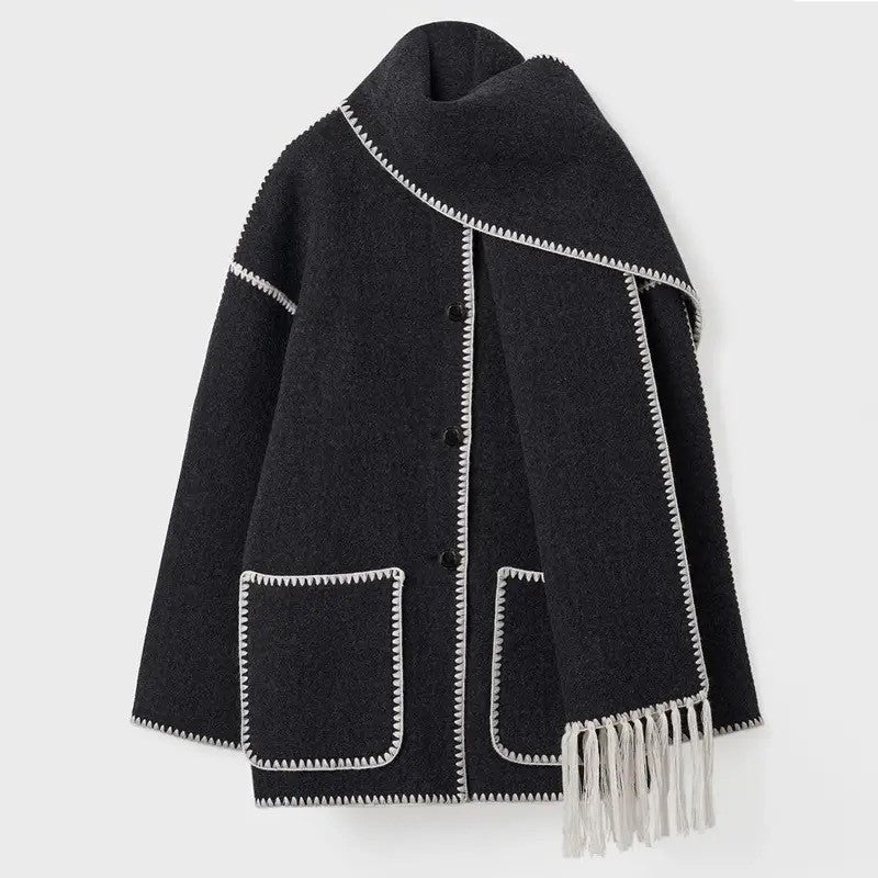 Manu Coat | Elegante luxe lange wollen herfstjas voor vrouwen