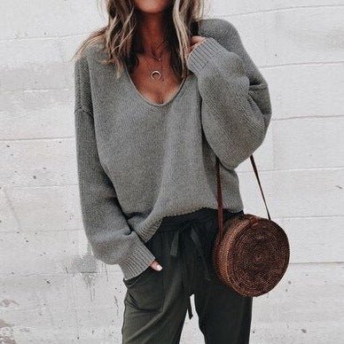 Merel Losse Sweater | Elegante comfortabele V-hals trui voor vrouwen